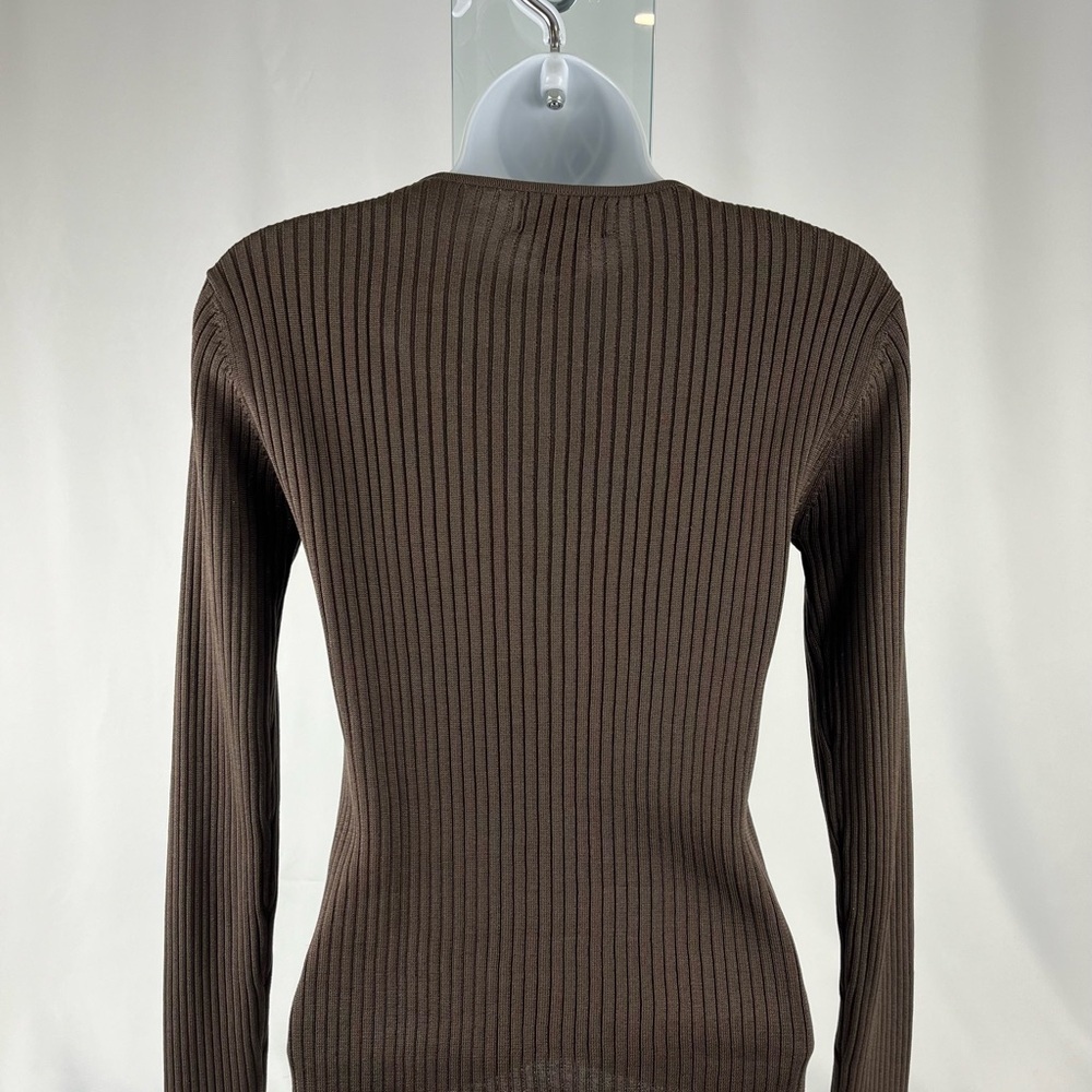 Banana Republic Dark Brown Ribbed Long Sleeve Cardigan Sweater XS - Picture 2 of 14